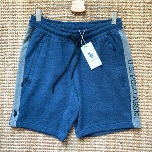 NWT Ralph Lauren US Polo Assn. Mens Navy Cotton Stretch Casual Sweat Shorts